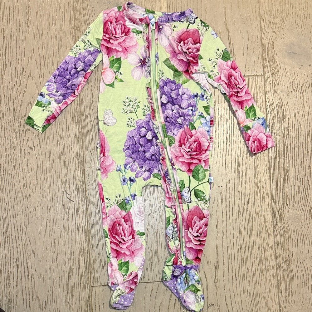 Posh Peanut Pink and Purple Floral Footie